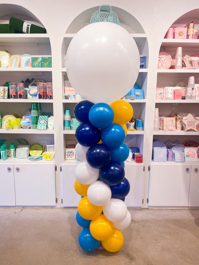 classic balloon column with topper at party store in connecticut.