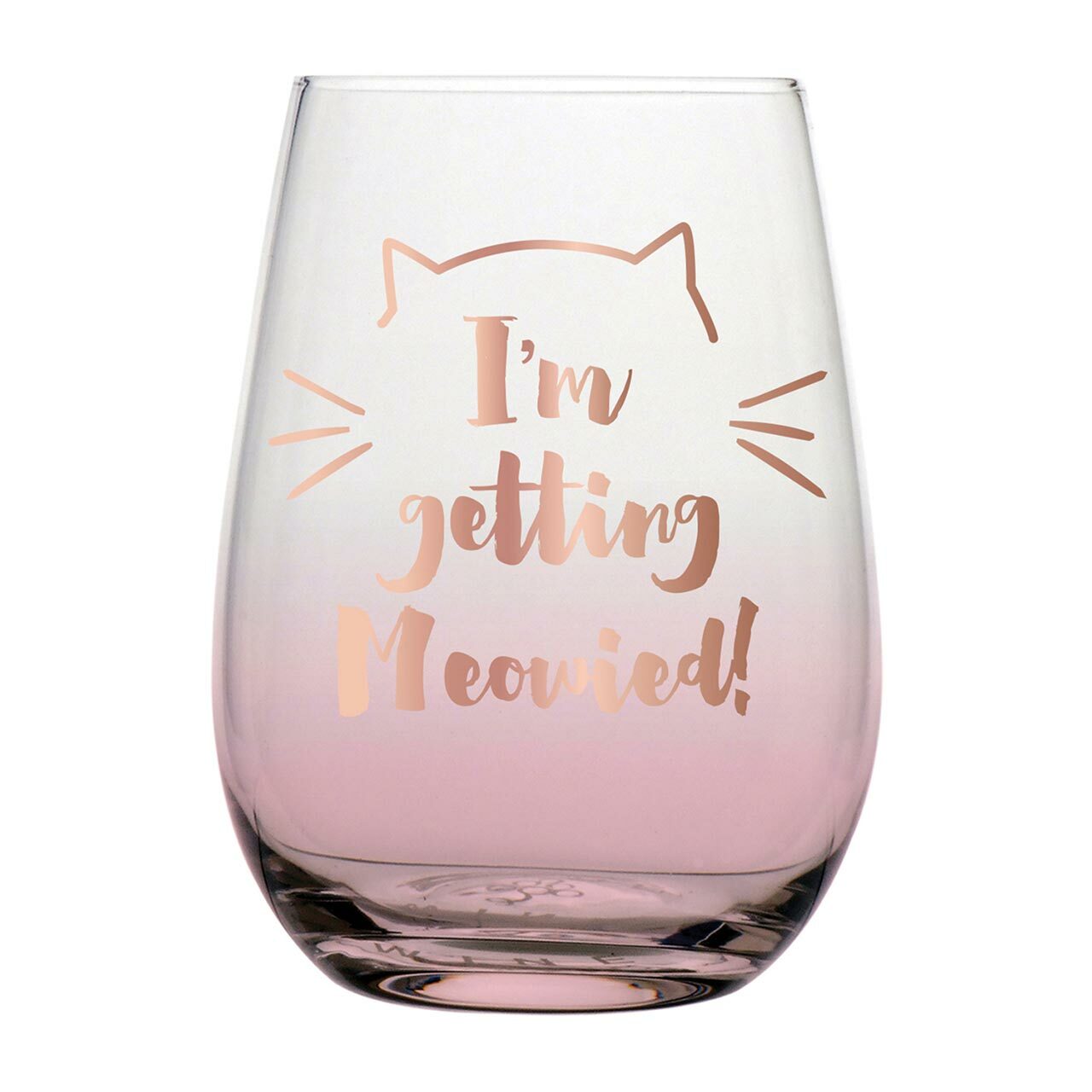 Slant Collections Stemless Wine Glass: I'm Getting Meowied, 20oz.