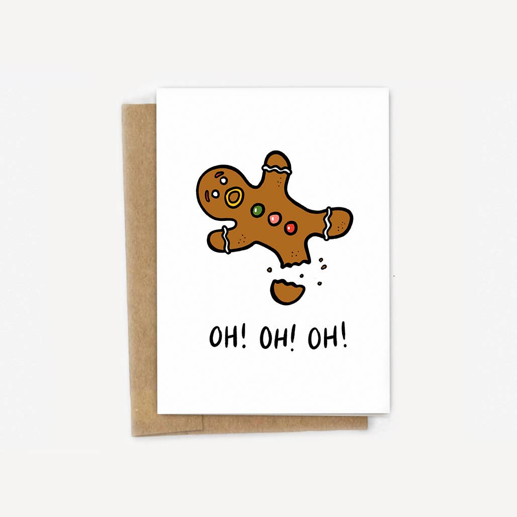 Oh! Oh! Oh! Gingerbread Man Holiday Card