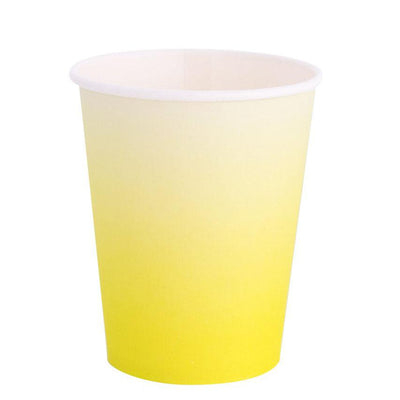 Chartreuse Ombre party cup - an 8oz cup chartreuse in color starting at the base of the cup and fading to white at the lip of the cup