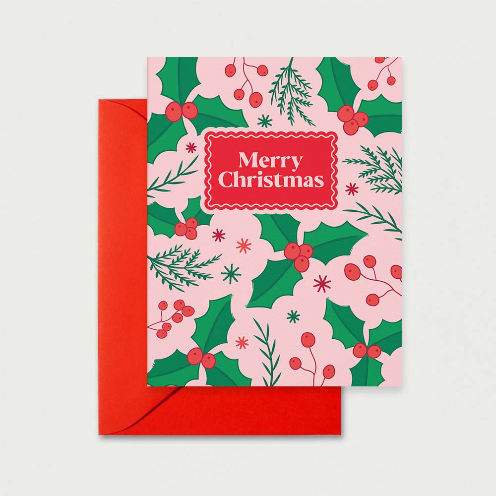Merry Christmas Greenery Greeting Card
