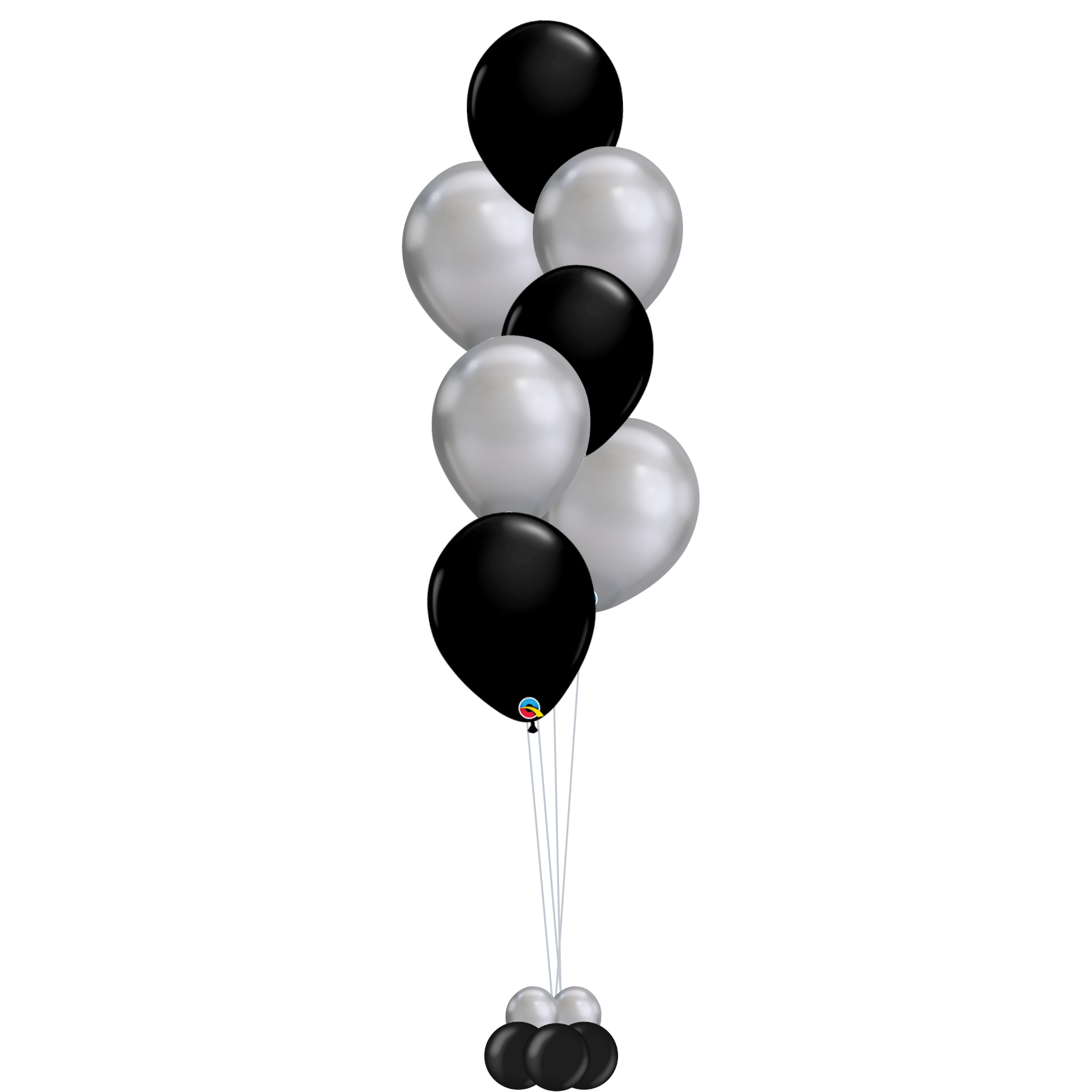 Birthday Balloon Bundle (Silver, Black & White)