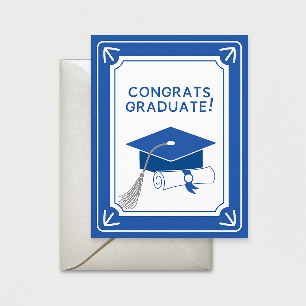 Congrats Graduate! Blue Graduation Card Congrats Graduate! Blue Graduation Card