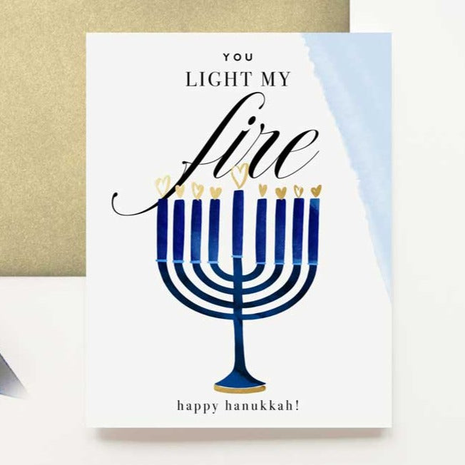 You Light My Fire, Menorah - Hanukkah Holiday Greeting Card You Light My Fire, Menorah - Hanukkah Holiday Greeting Card