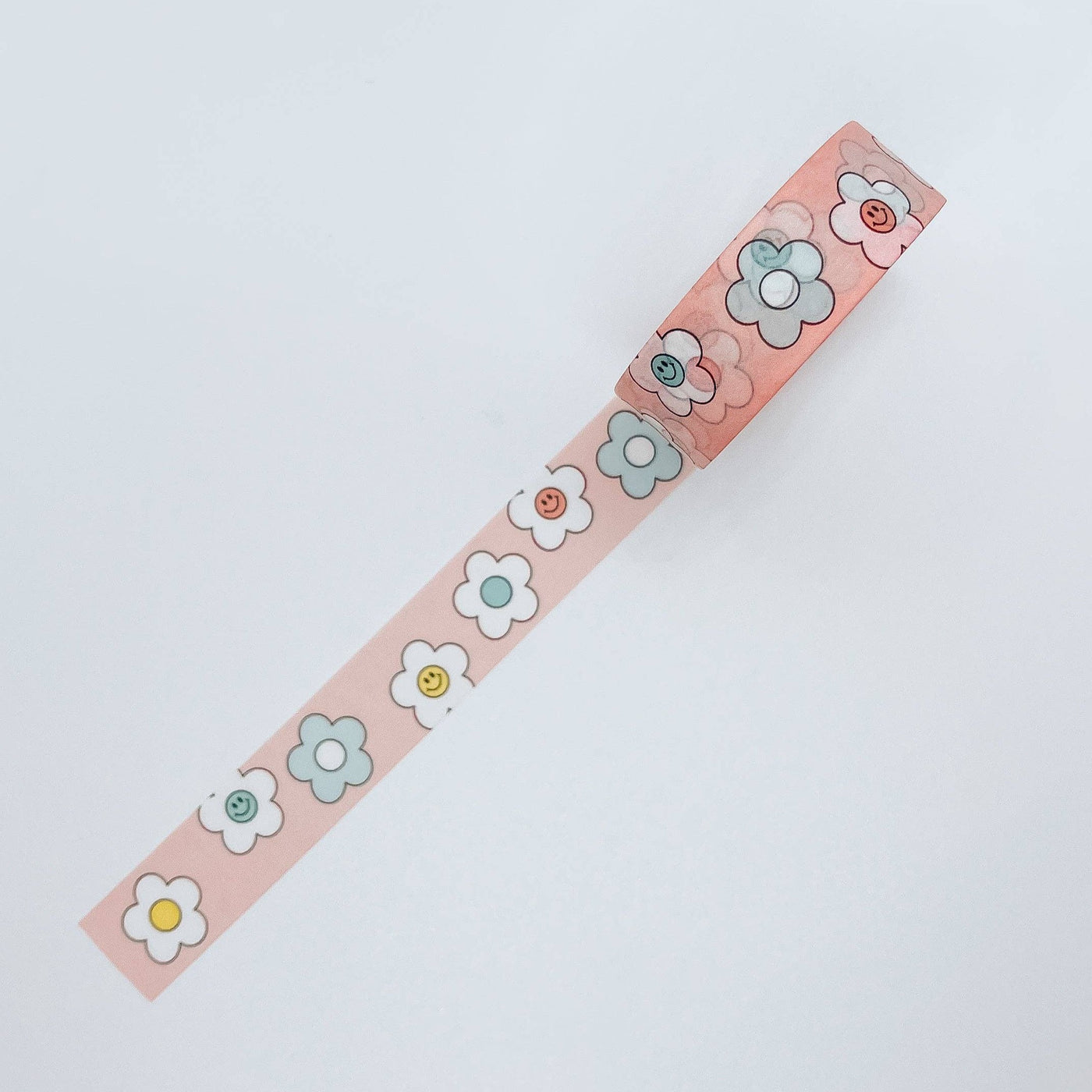 Pink Retro Smiley Flowers Washi Tape