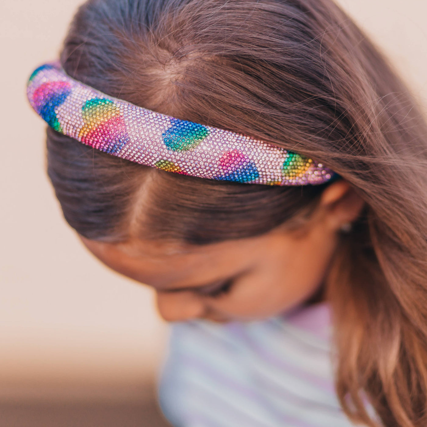 Padded Rhinestone Heart Headband