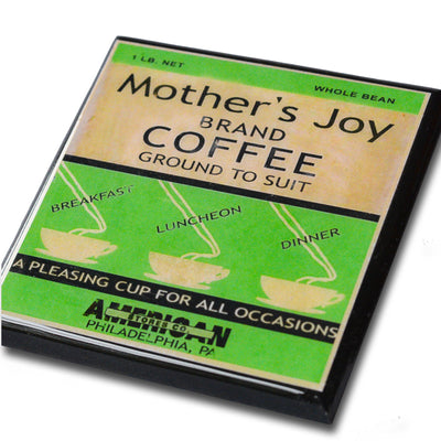 Not Without My Coffee!  Vintage Coffee Label Coaster Set