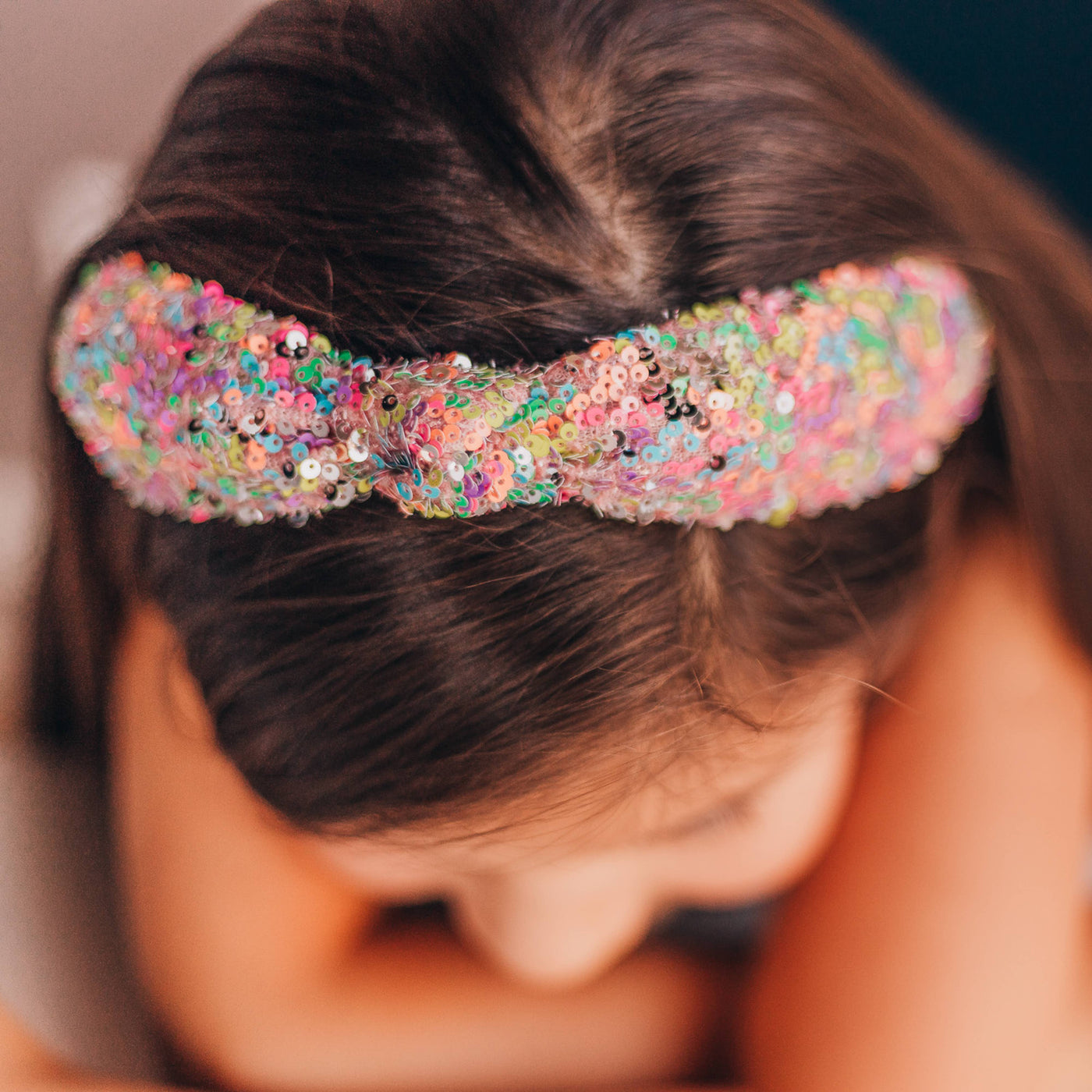 Sparkly Rainbow Sequin Knot Headband