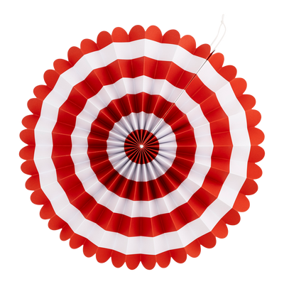 Red and White Party Fan Set