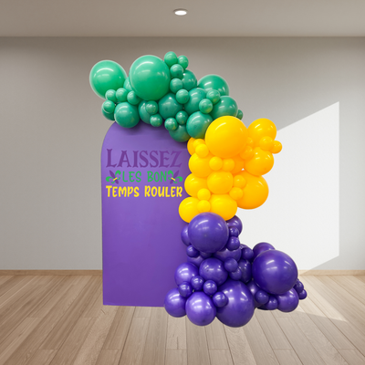 Balloon Garland & Backdrop for Mardi Gras