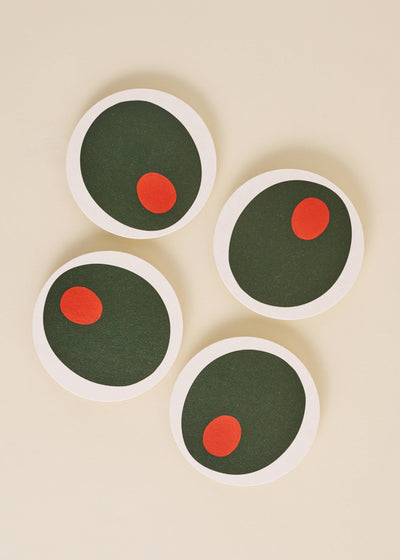 Pimento Olive Coasters