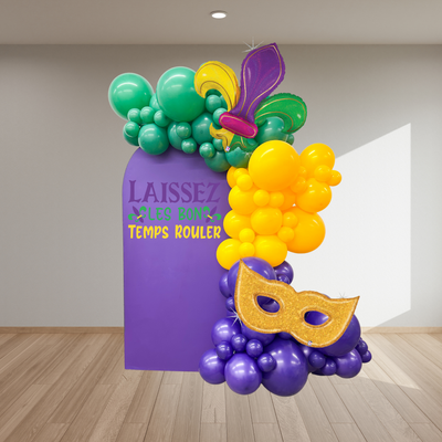 Balloon Garland & Backdrop for Mardi Gras