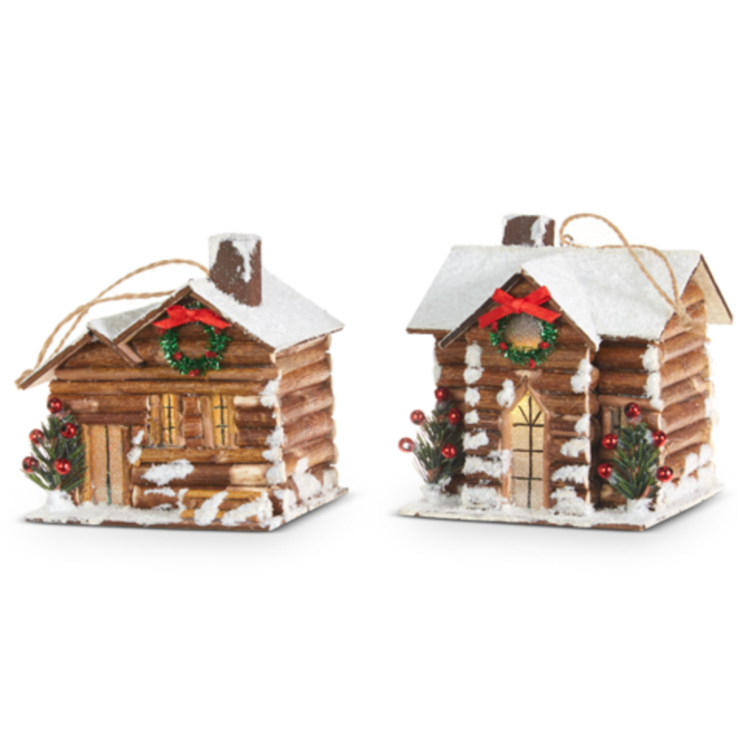 Log Cabin Christmas Ornaments