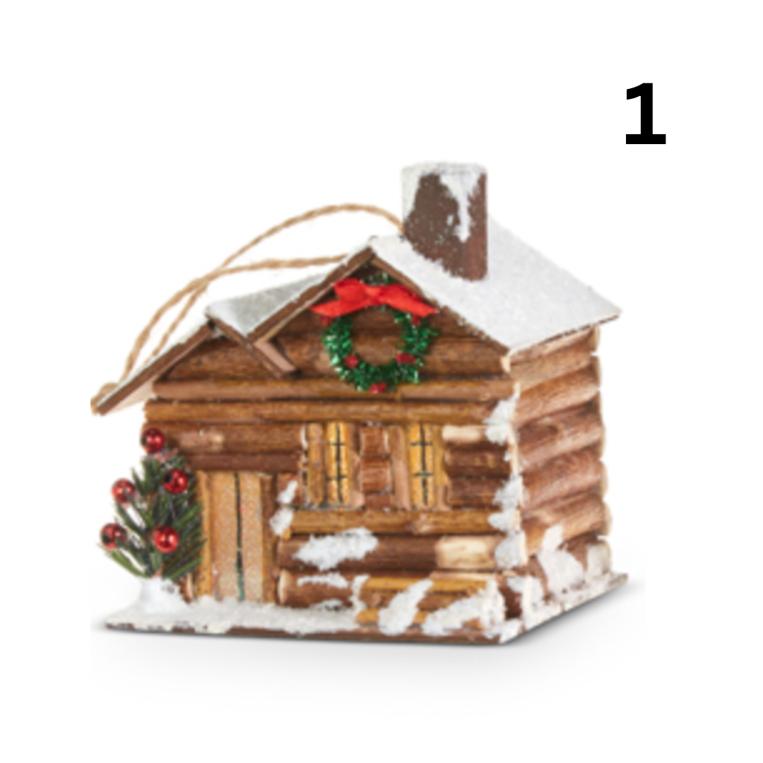 Log Cabin Christmas Ornaments