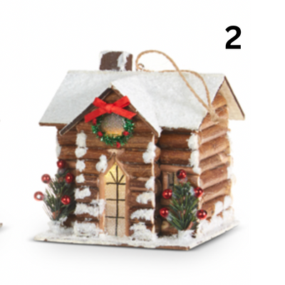 Log Cabin Christmas Ornaments