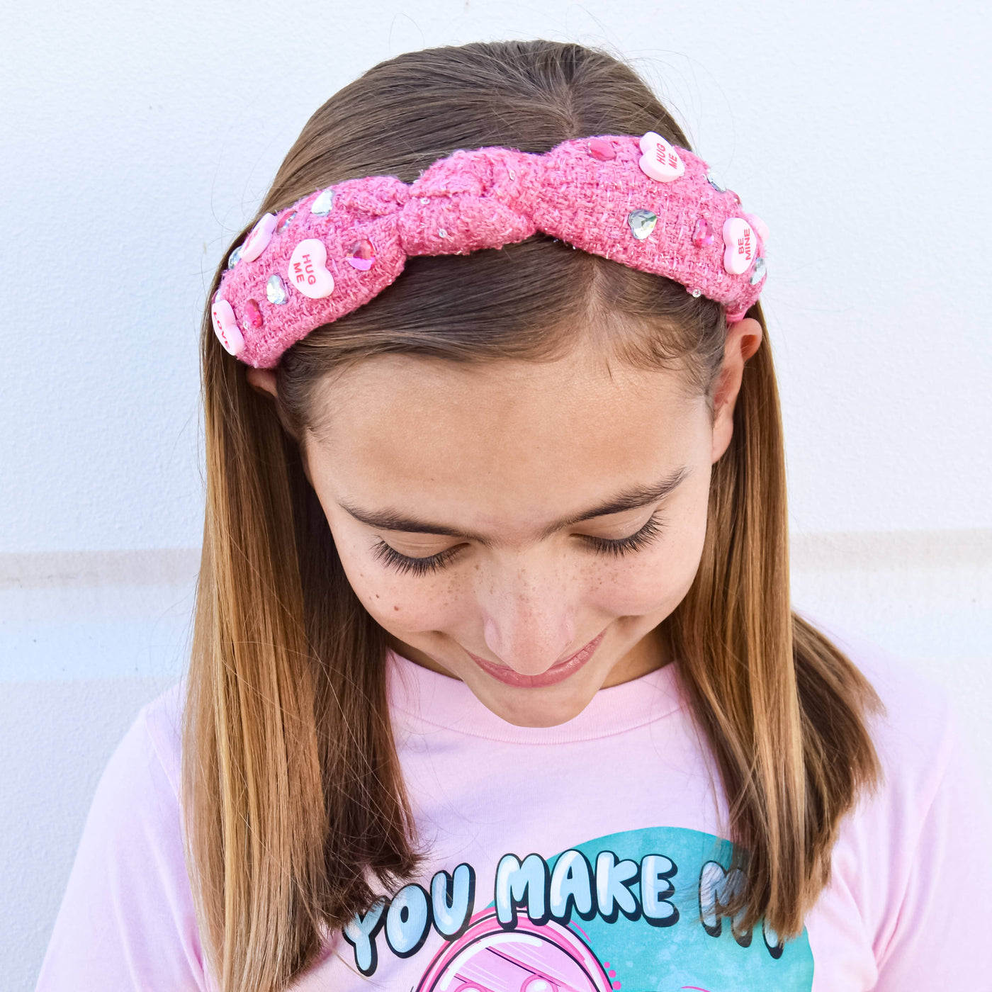 Candy Valentines Day Heart Knot Headband