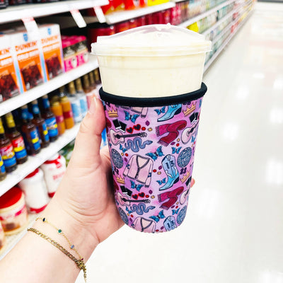 Small TS Icons Purple Iced Coffee Sleeve