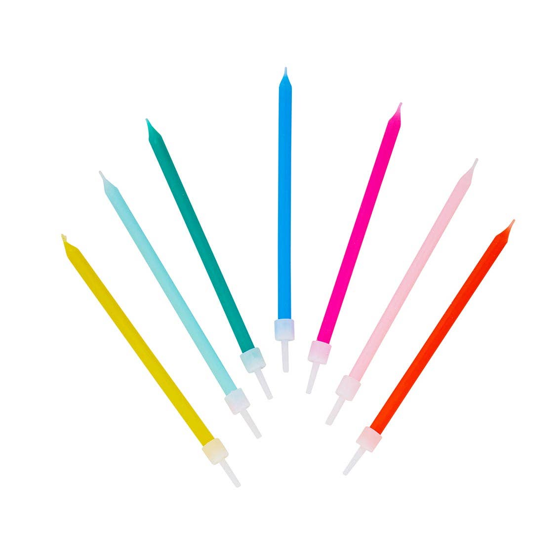 Tall Rainbow Birthday Candles - 16 Pack