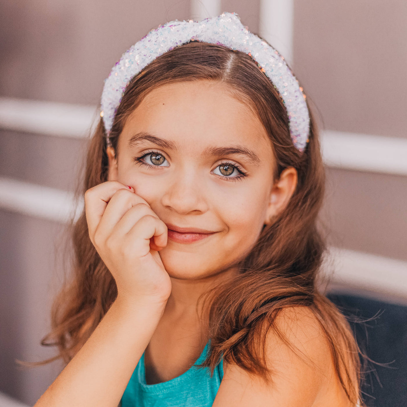 Sparkly White Sequin Knot Headband