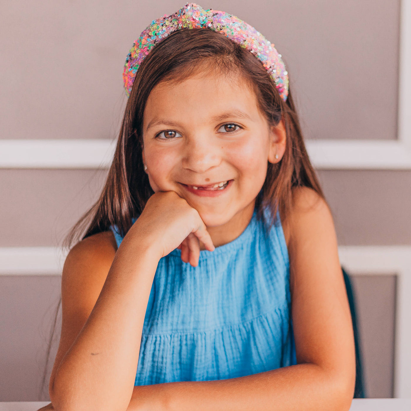 Sparkly Rainbow Sequin Knot Headband