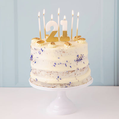 White & Gold Birthday Candles - 16 Pack