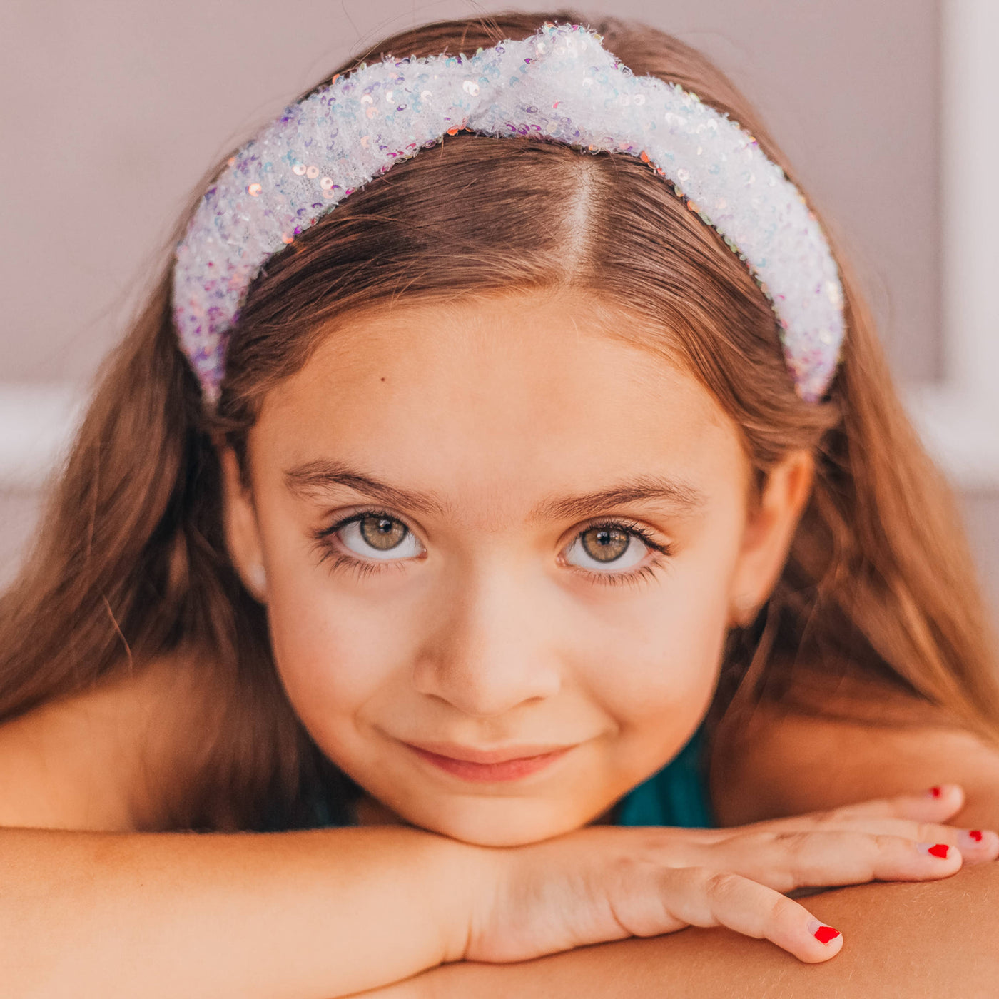 Sparkly White Sequin Knot Headband