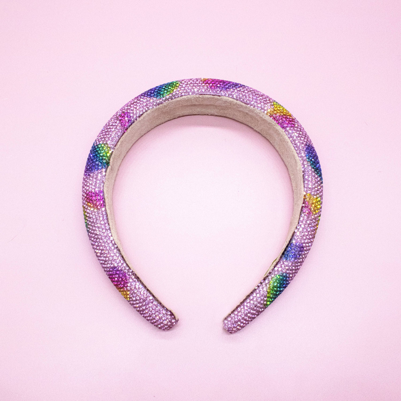 Padded Rhinestone Heart Headband