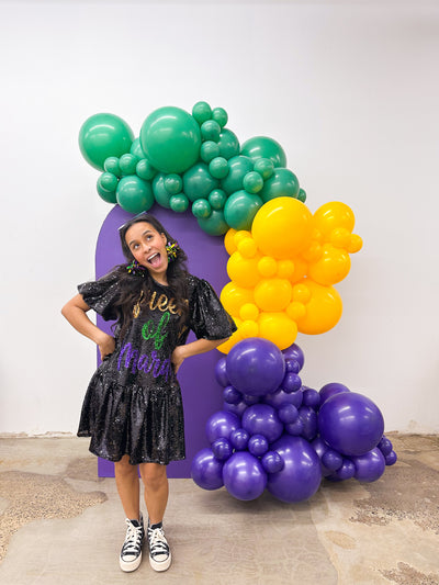 Balloon Garland & Backdrop for Mardi Gras