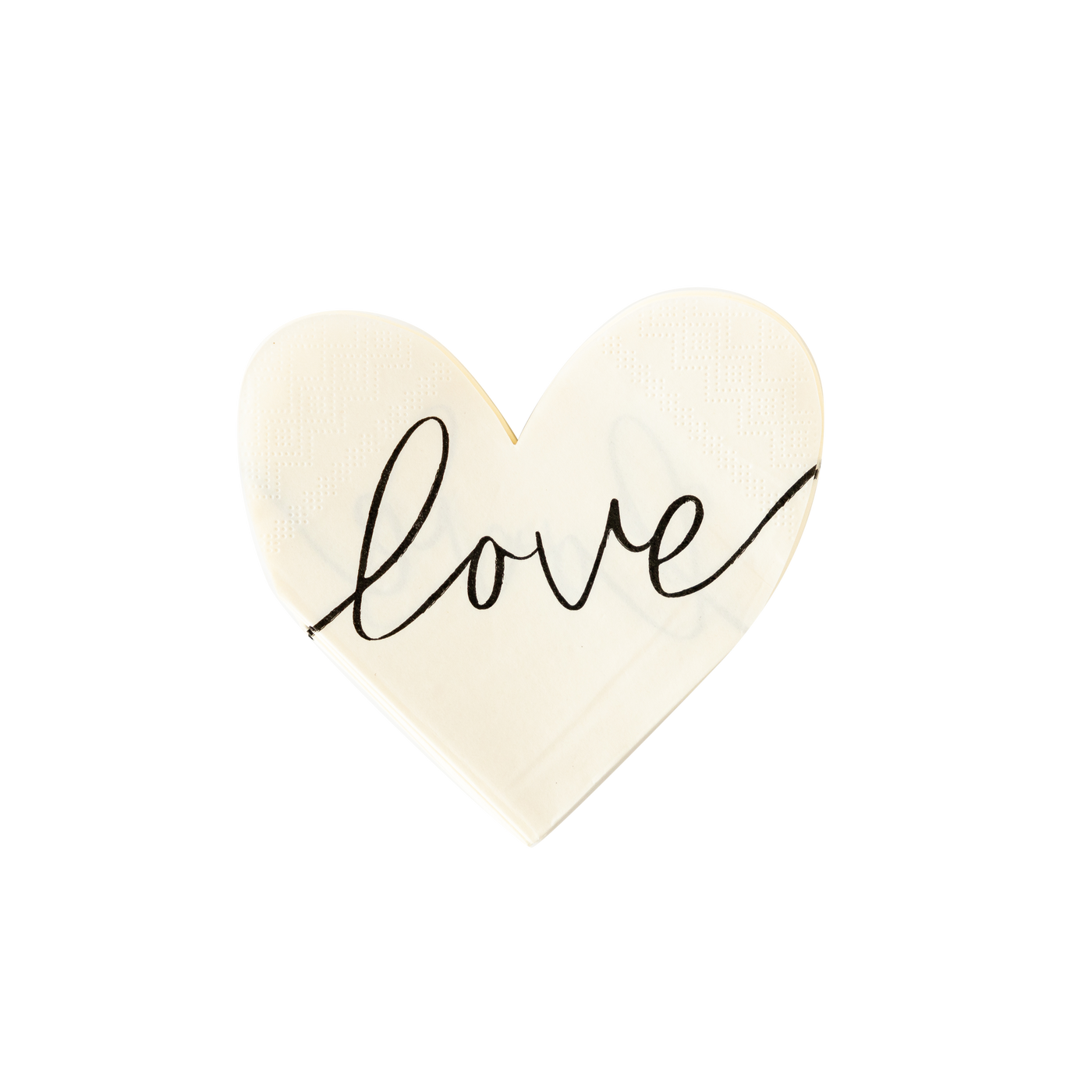 "Love" Heart Shaped Paper Napkin