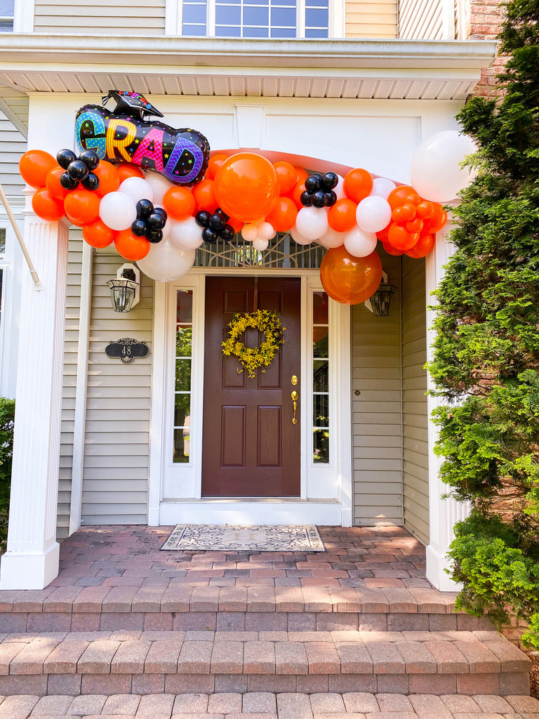 10ft grab n go organic balloon garland for graduation with grad balloon in south windsor ct outside of home