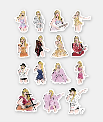 TS Eras Tour Outfits Sticker Sheet