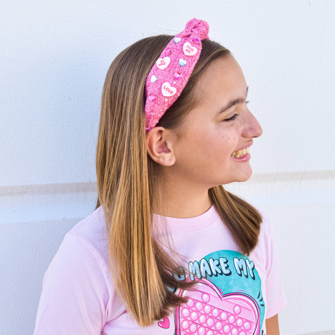 Candy Valentines Day Heart Knot Headband