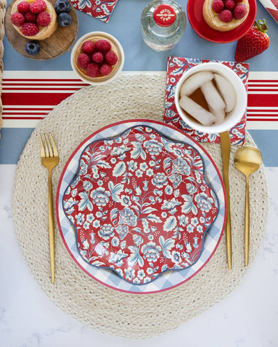 HAM1042 - Hamptons Floral Wave Paper Plate