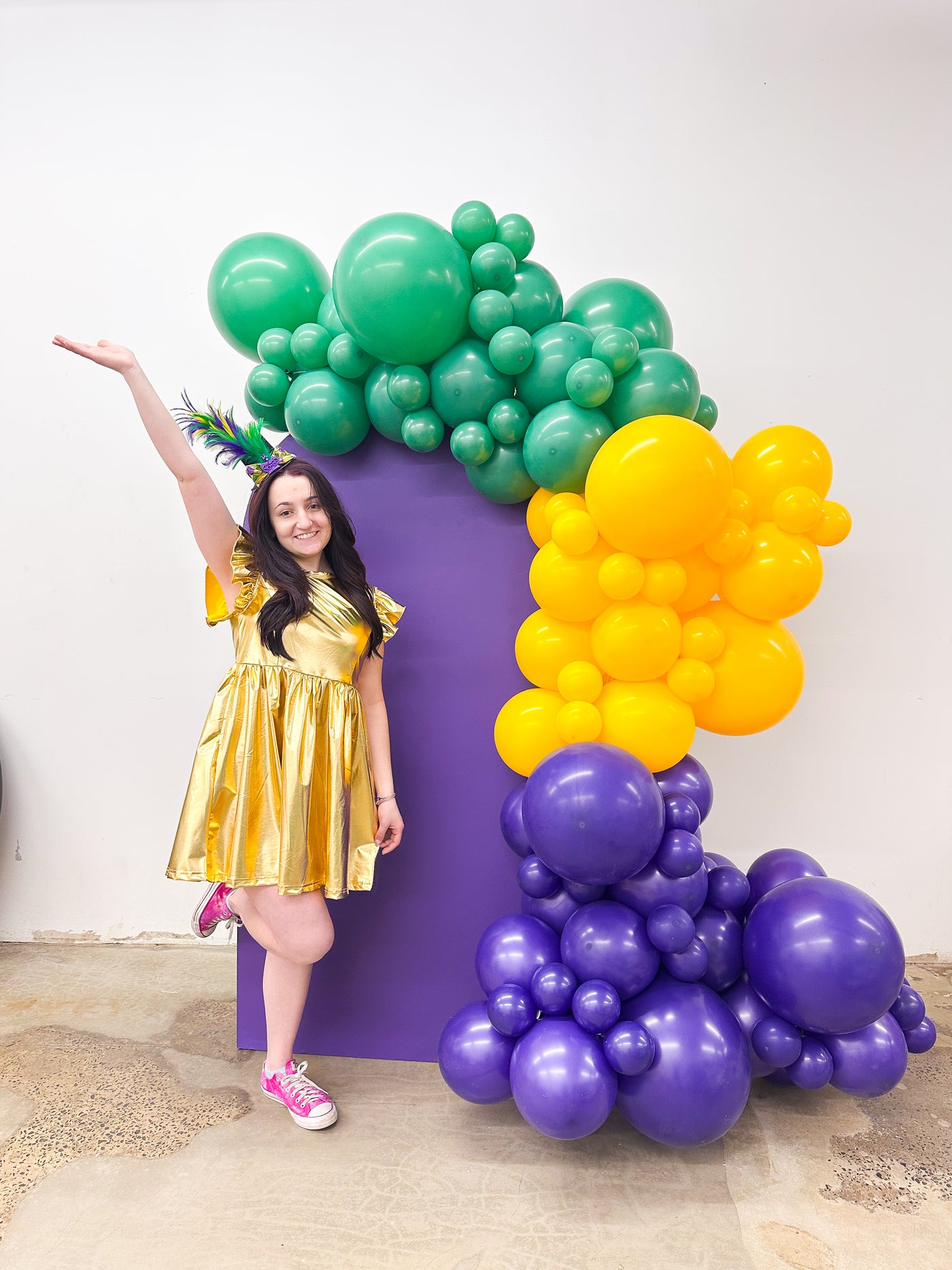 Balloon Garland & Backdrop for Mardi Gras
