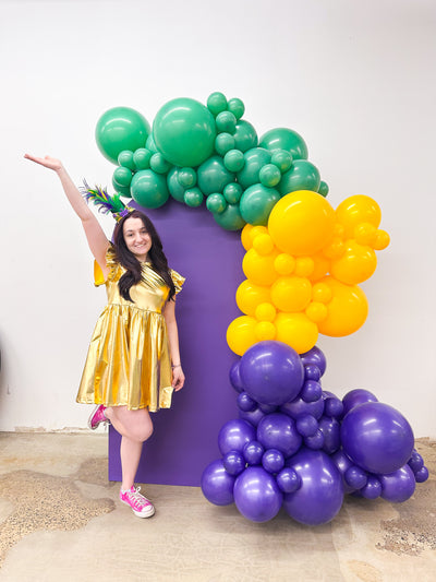 Balloon Garland & Backdrop for Mardi Gras