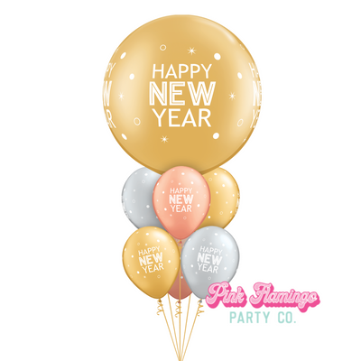 Jumbo Latex Happy New Year Balloon Bouquet