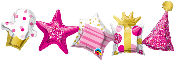 Pink Birthday Garland Balloon
