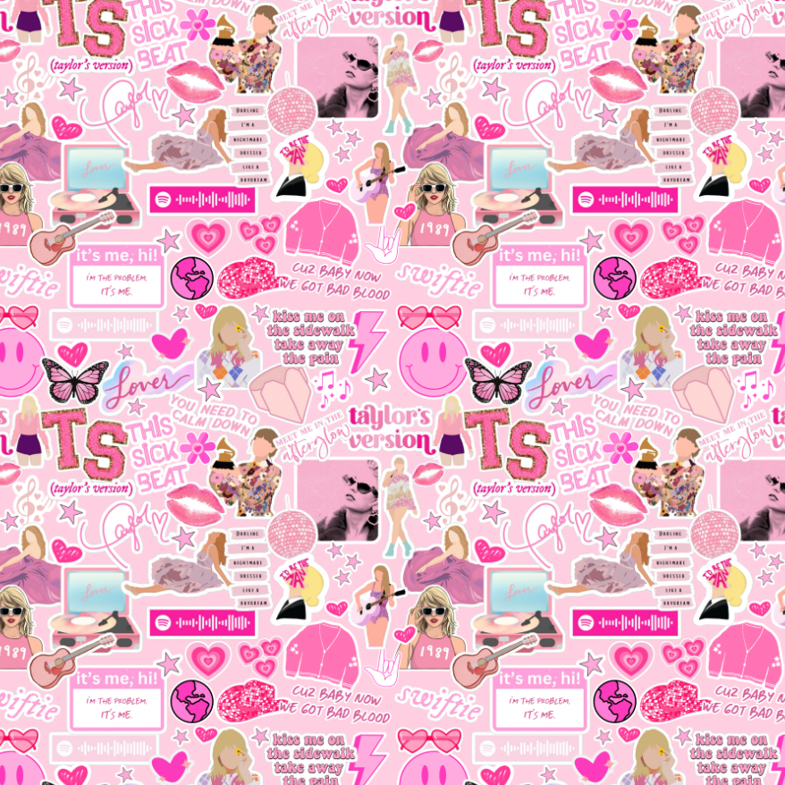 TS Pink Icons Gift Wrap Sheet