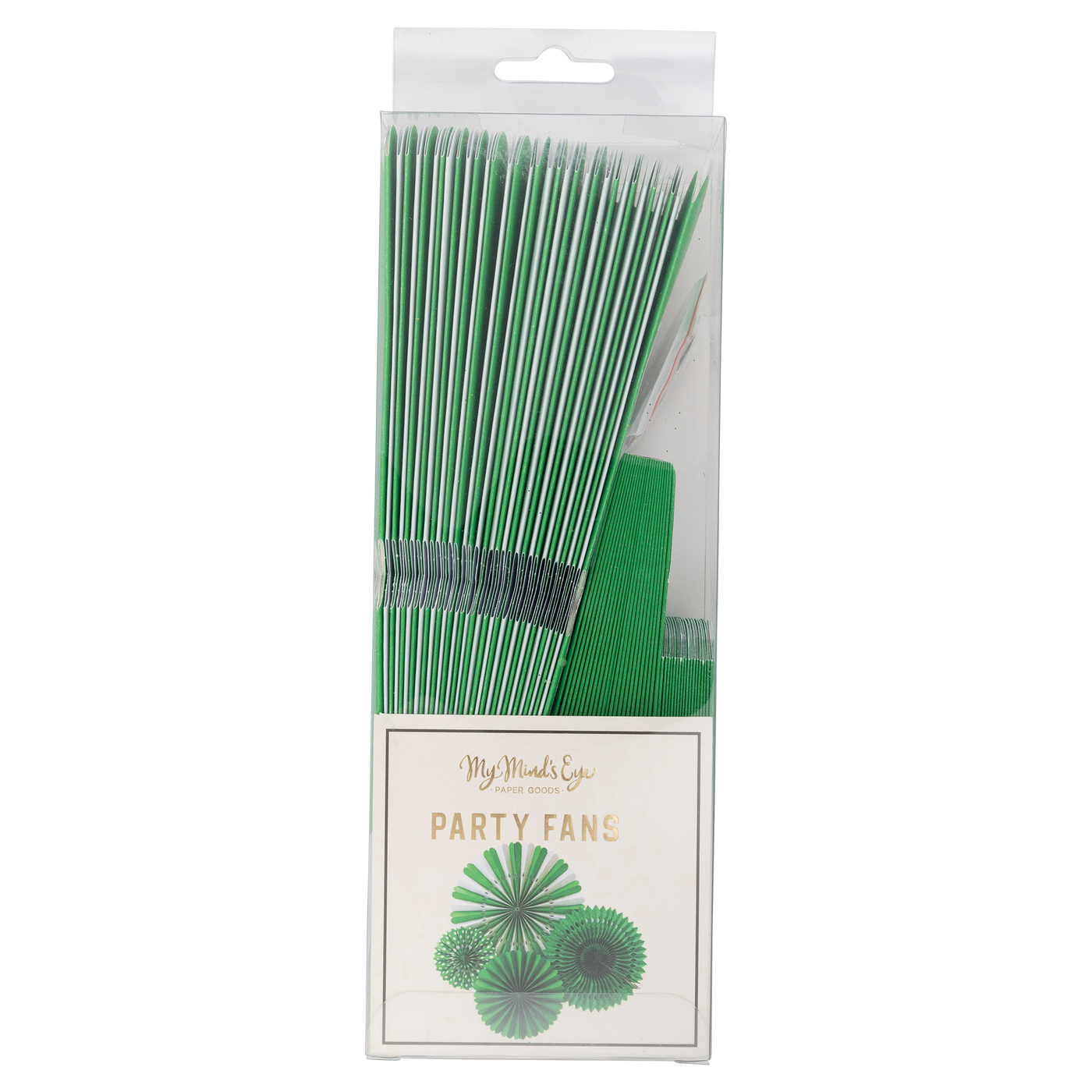 Green and White Party Fan Set