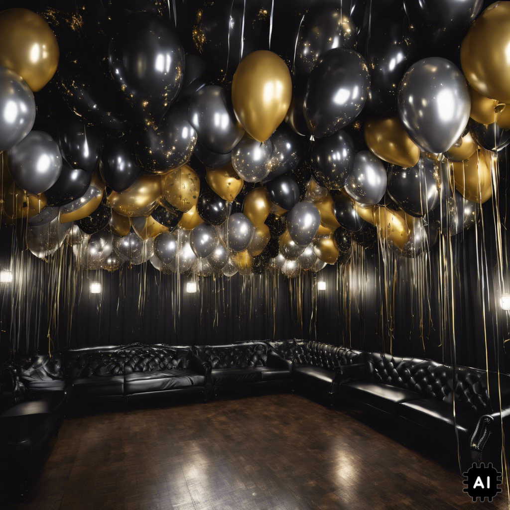 25 Ceiling Balloons with Ribbon - Pick Your Colors!