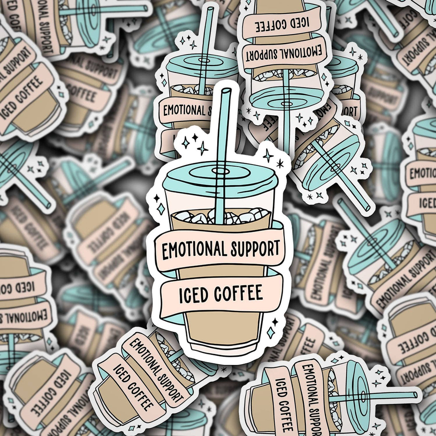 Emotional Support Iced Coffee Vinyl Decal