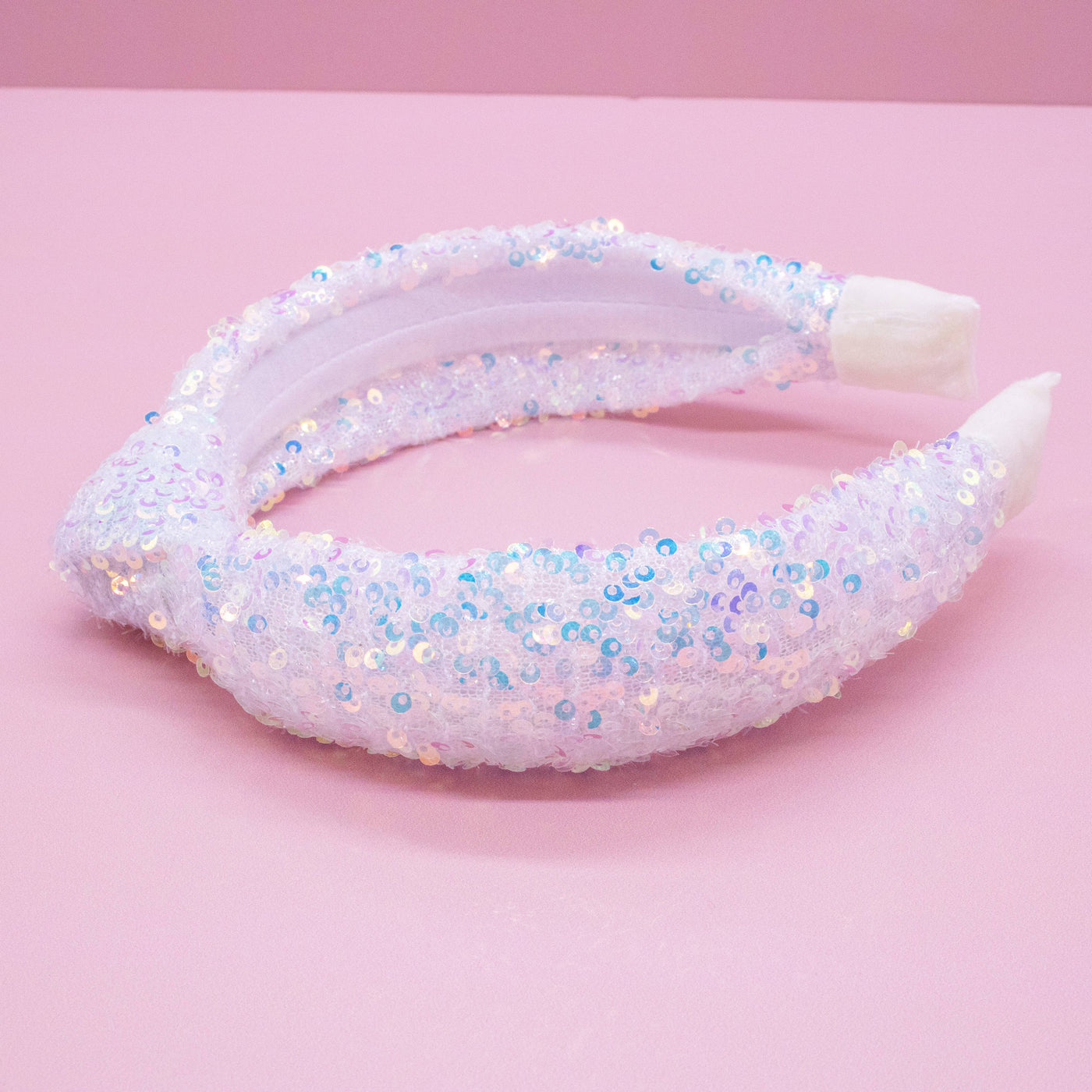 Sparkly White Sequin Knot Headband