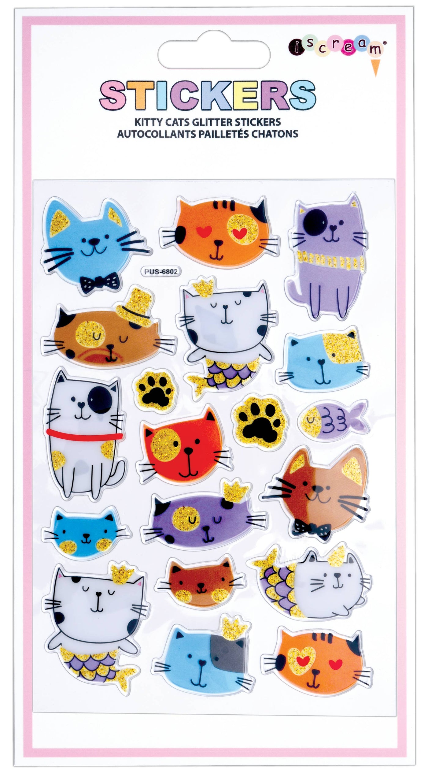 Kitty Cats Glitter Stickers