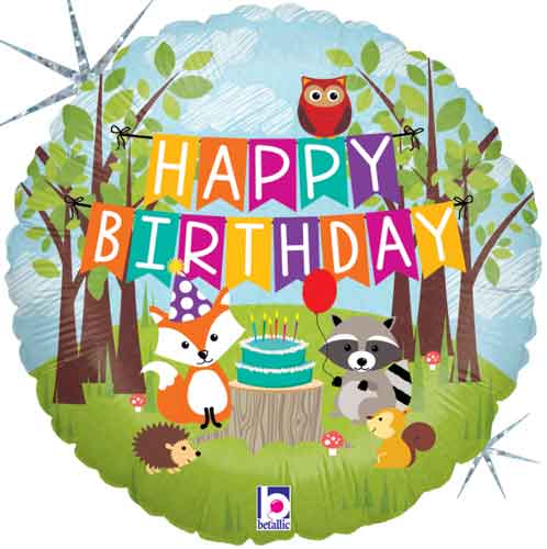 Woodland Creatures Birthday Balloon