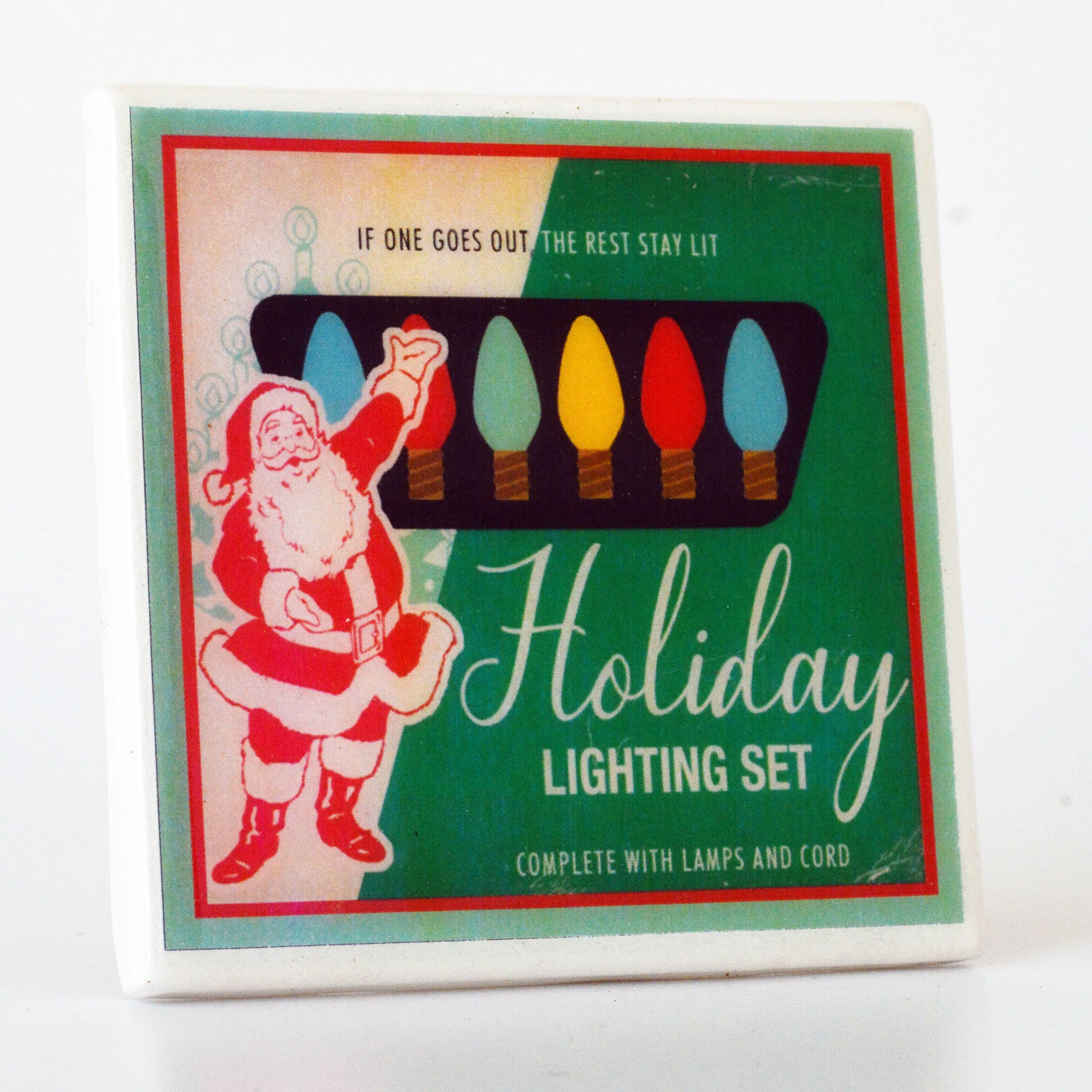 Christmas Lights Vintage Christmas Coaster Set