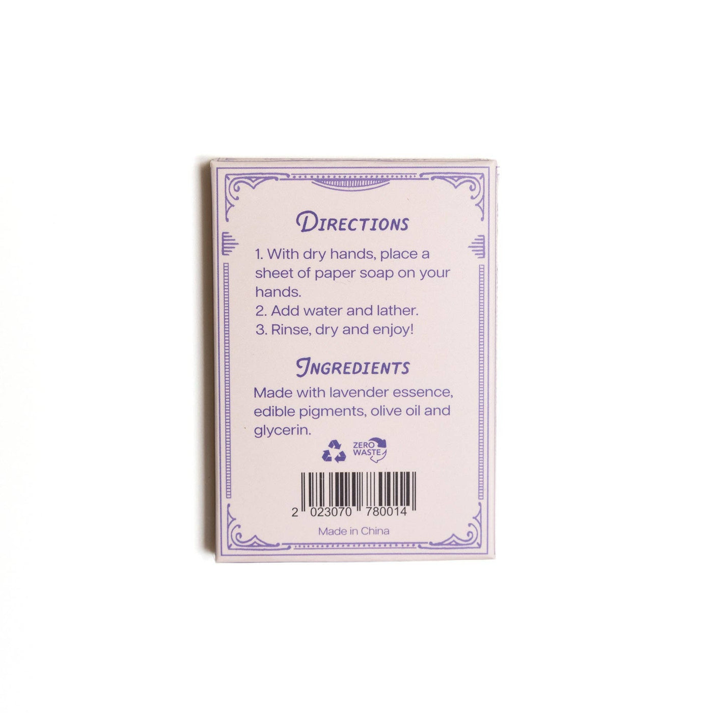 Lavender Scent Paper Soap