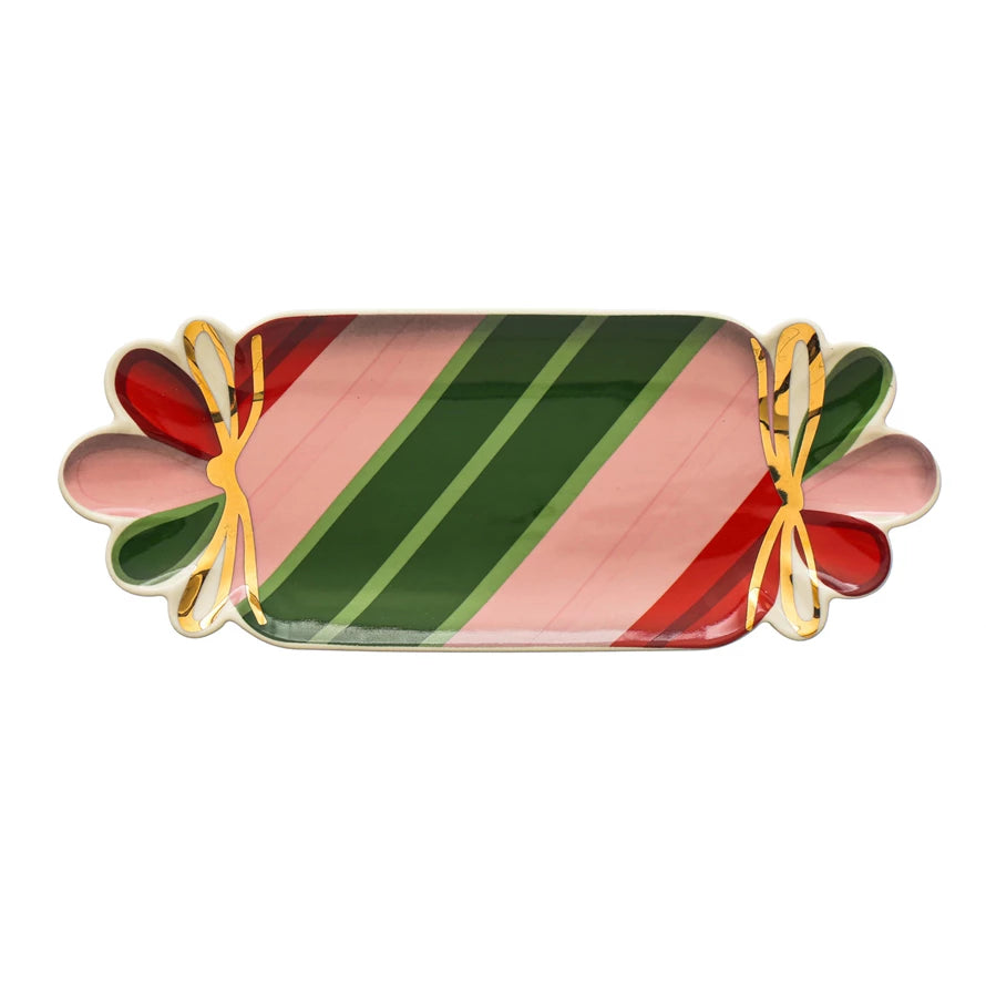 Holiday Candy Shaped Stoneware Plate