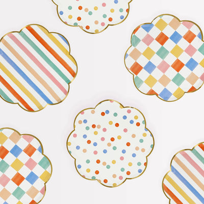 Colorful Pattern Dessert Plates