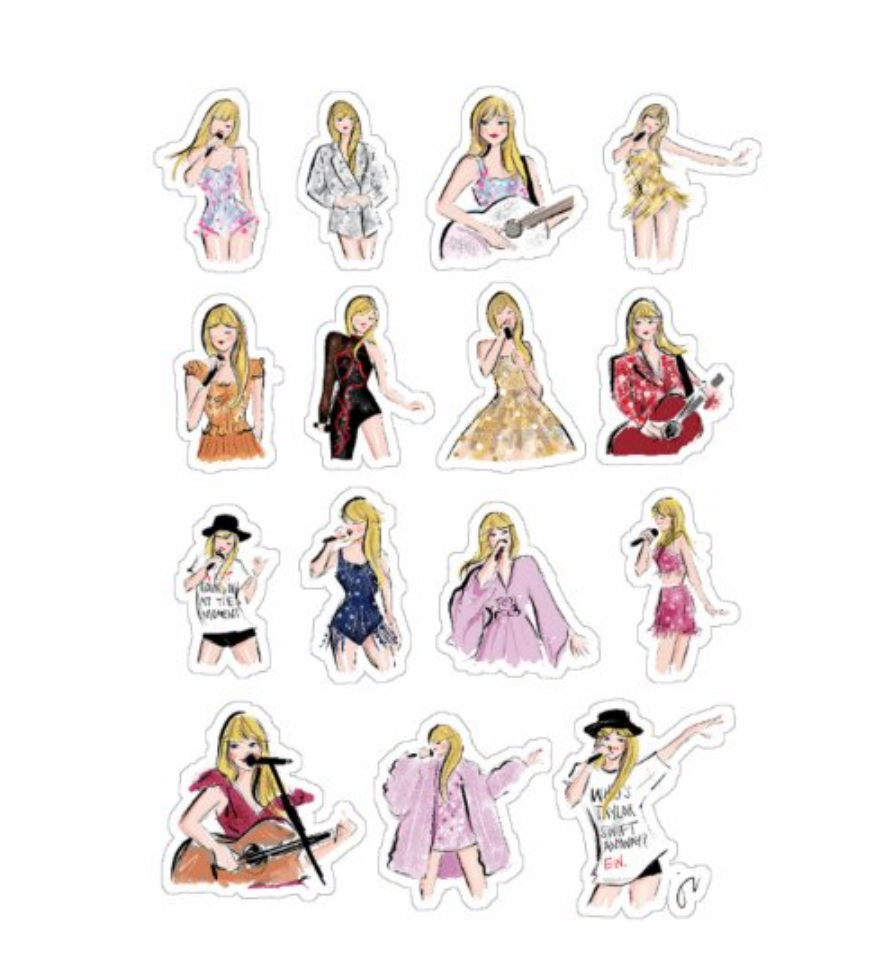 TS Eras Tour Outfits Sticker Sheet