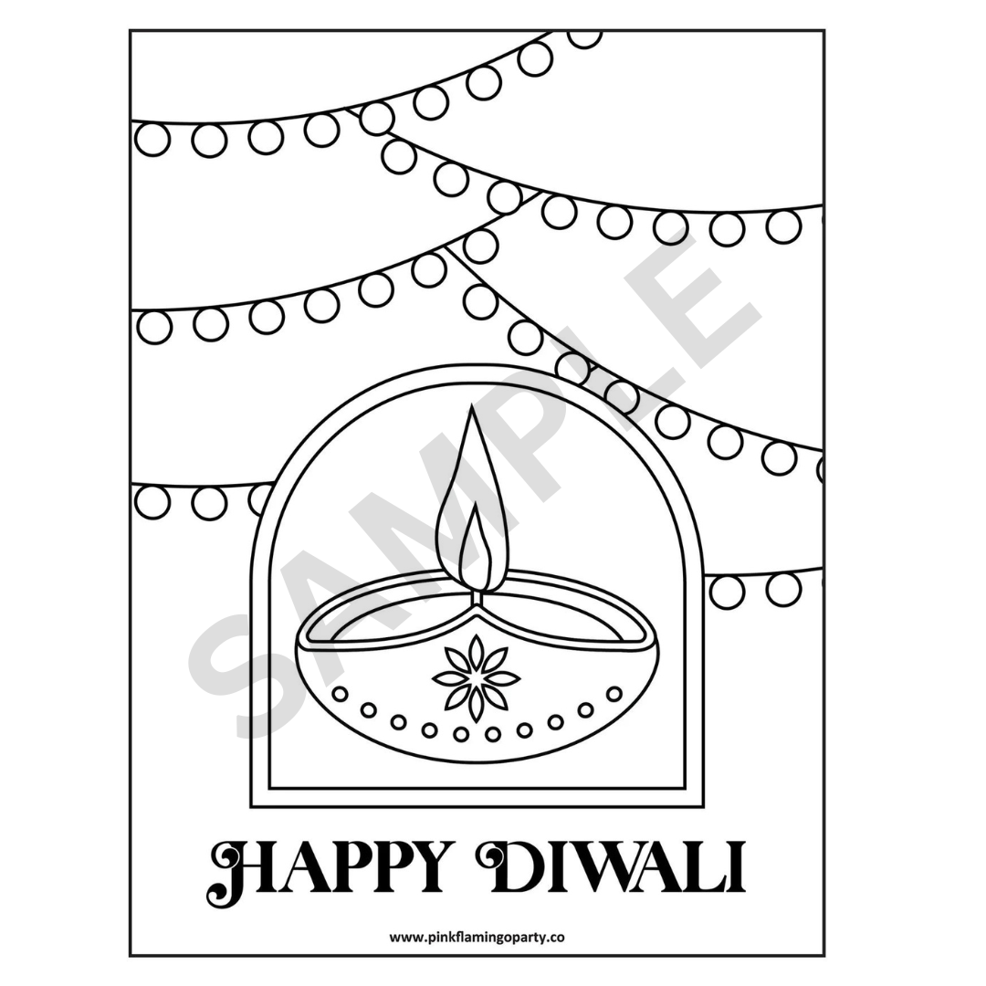 Happy Diwali Coloring Sheet